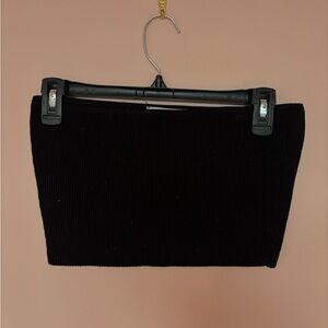 Babaton Black Knit Ribbed Bandeau Garment